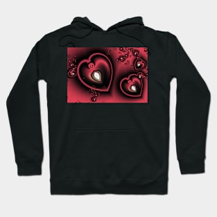 Red Heart Pattern Hoodie